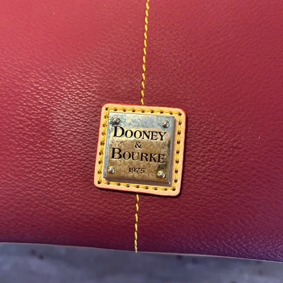 Dooney & Bourke 1975 Rebecca Red & Natural Leather Hobo Bag NWT - Picture 5 of 9